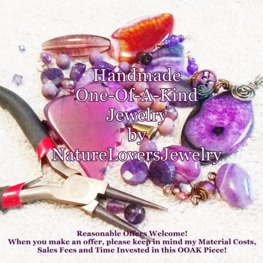 Boho! Purple Sea Sediment Jasper + Copper Bracelet - Picture 9 of 9